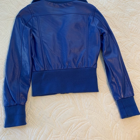 C’ESTTOI Cobalt Blue Faux Leather Jacket - Picture 8 of 8